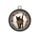Pendentif Cabochon Argent - chat