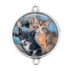 Connecteur Cabochon Argent - chaton
