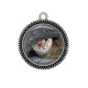 Pendentif Cabochon Argent - chat