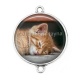 Connecteur Cabochon Argent - chatonb