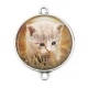 Connecteur Cabochon Argent - chaton