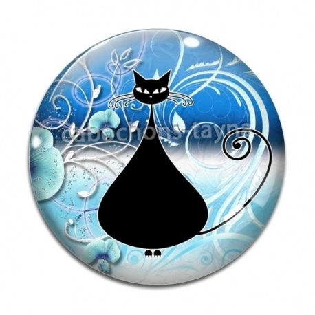 Cabochon Verre - chat
