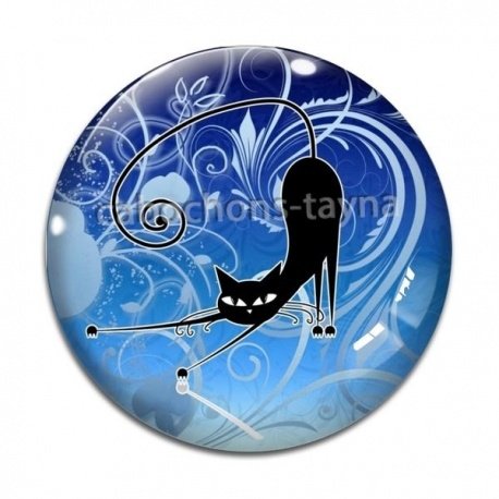 Cabochon Verre - chat
