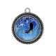 Pendentif Cabochon Argent - chat