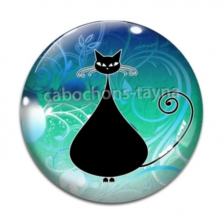 Cabochon Verre - chat