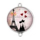 Connecteur Cabochon Argent - chat