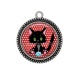 Pendentif Cabochon Argent - chat noir