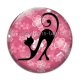 Cabochon Verre - chat noir
