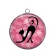 Pendentif Cabochon Argent - chat noir