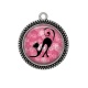 Pendentif Cabochon Argent - chat noir