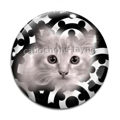 Cabochon Verre - chat