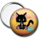 Miroir de poche - chat noir