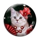 Cabochon Verre - chat noir