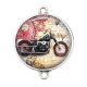 Connecteur Cabochon Argent - moto