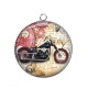 Pendentif Cabochon Argent - moto