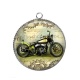Pendentif Cabochon Argent - moto