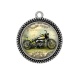 Pendentif Cabochon Argent - moto