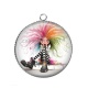 Pendentif Cabochon Argent - femme humoristique
