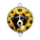 Connecteur Cabochon Argent - chien