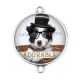 Connecteur Cabochon Argent - chien
