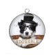 Pendentif Cabochon Argent - chien