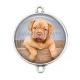 Connecteur Cabochon Argent - chien