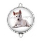 Connecteur Cabochon Argent - chien