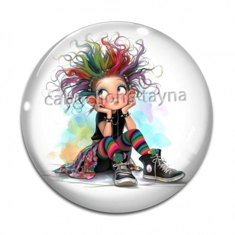 Cabochon Verre - femme humoristique