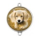 Connecteur Cabochon Argent - chien