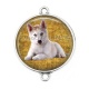 Connecteur Cabochon Argent - chien