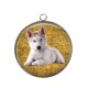 Pendentif Cabochon Argent - chien