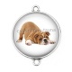 Connecteur Cabochon Argent - chien
