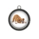 Pendentif Cabochon Argent - chien