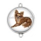 Connecteur Cabochon Argent - chien