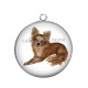 Pendentif Cabochon Argent - chien