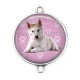 Connecteur Cabochon Argent - chien