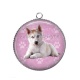Pendentif Cabochon Argent - chien