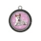 Pendentif Cabochon Argent - chien