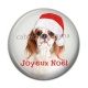 Cabochon Résine - chien joyeux noël