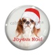 Cabochon Verre - chien joyeux noël