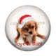 Cabochon Résine - chien joyeux noël
