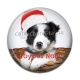Cabochon Résine - chien joyeux noël