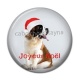 Cabochon Résine - chien joyeux noël