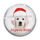 Cabochon Verre - chien joyeux noël