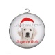 Pendentif Cabochon Argent - chien joyeux noël