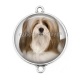 Connecteur Cabochon Argent - chien 