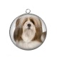 Pendentif Cabochon Argent - chien 