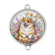 Connecteur Cabochon Argent - chien 
