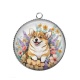 Pendentif Cabochon Argent - chien 