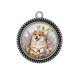 Pendentif Cabochon Argent - chien 